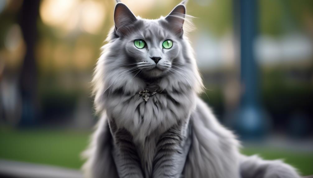 nebelung elegant long haired cat